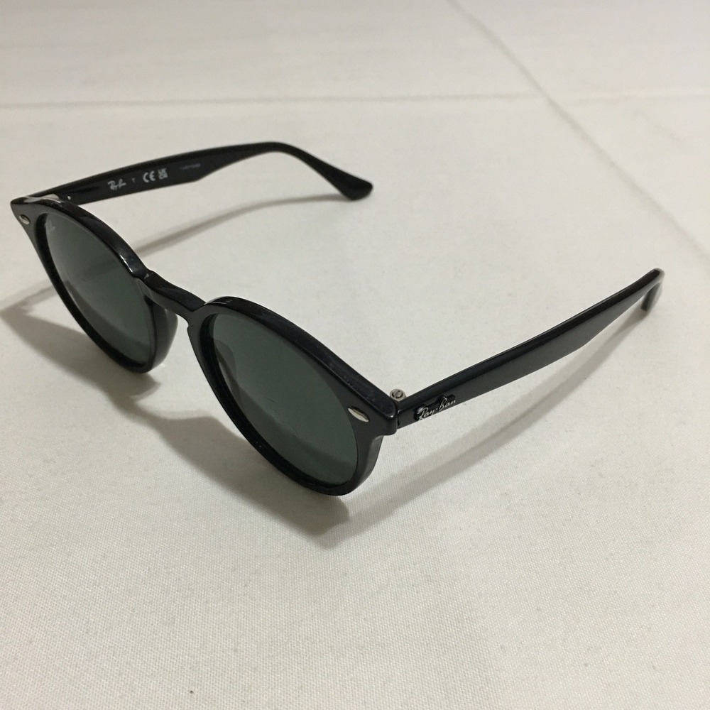 Ray-Ban RB2180 601/71 Black Green Lenses Round Sunglasses